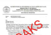 Surat Pengangkatan Tenaga Honorer Tahun 2021 Adalah Hoaks
