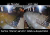 Halaman Parkir Balai Kota Banjarmasin Turut Terendam, Nanti Malam Diperkirakan Air Kembali Naik