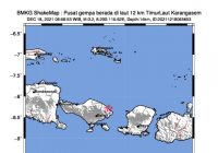 Karangasem Bali Diguncang Gempa Magnitudo 3,2, Pusat Gempa di Bawah Laut
