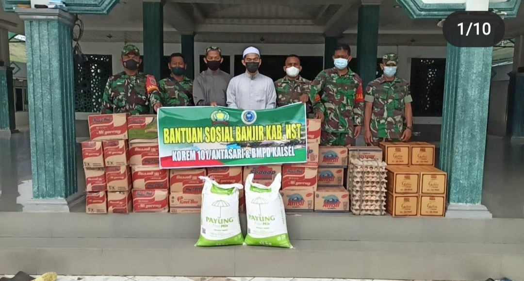 Bantuan Sembako dari Korem 101 Antasari