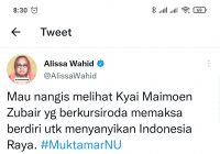 Bayangan di Baju Mendiang KH Maimoen Zubair atau Mbah Moen Tiba-tiba Diungkit Alissa Wahid Saat Muktamar NU Digelar