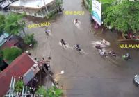 Kondisi Terkini Genangan Air di Kayu Tangi dan Mulawarman Banjarmasin, Beberapa Sepeda Motor Mogok
