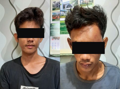 Dua Pria Tak Sempat Kabur Bawa Sepeda Motor Curian di Jalan Sriwijaya Landasan Ulin