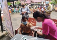 Vaksinasi Covid-19 Anak Berjalan Lancar di Mapolsek Tanta