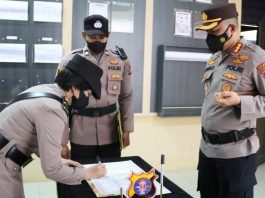 Kapolresta Palangka Raya Pimpin Sertijab Kapolsek Sabangau