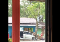 Diduga Ditabrak Mobil Tiang Listrik di Tabarangan Tapin Roboh, Jalur Banjarmasin-Hulu Sungai Macet