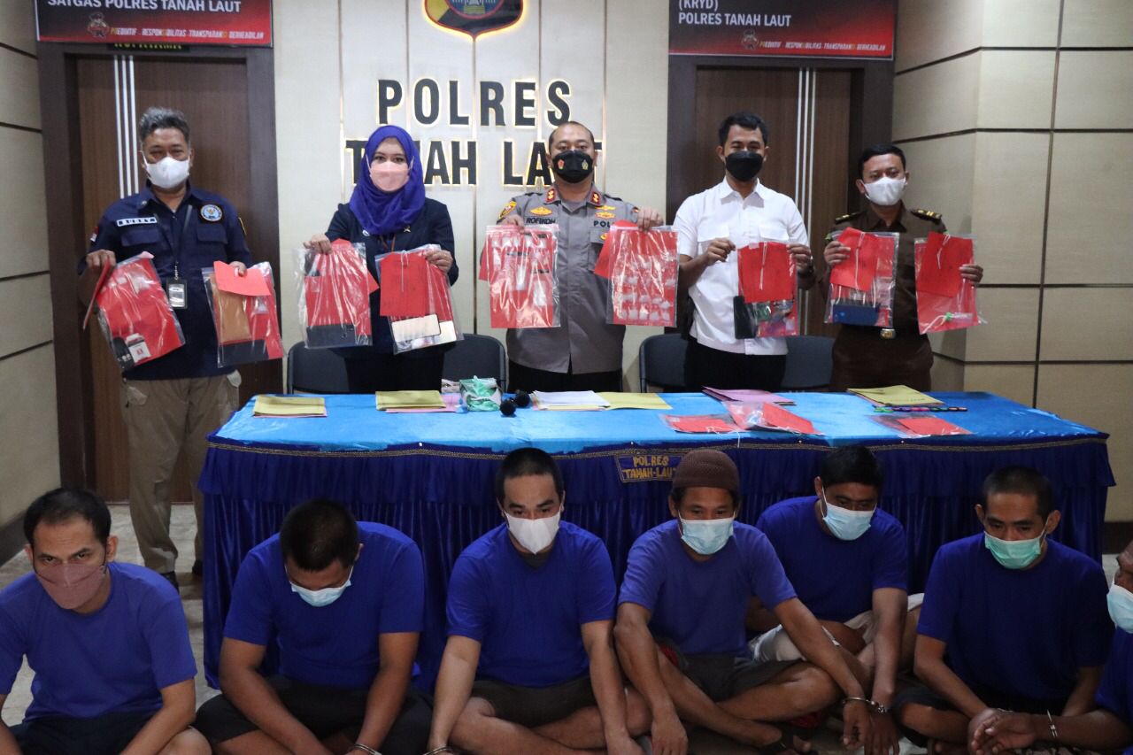 Polres Tanah Laut Musnahkan 100,74 Gram Sabu dan 6 Butir Ekstasi