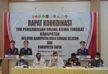 Tingkatkan Penegakan Hukum Keimigrasian, Kanim Kelas I TPI Banjarmasin Gelar Rapat Timpora di Tapin dan HSS