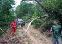 Percepatan Pembukaan Jalan 5  kilometer di Desa Banua Riam dan Artain Kabupaten Banjar, Kodim 1006/Banjar Evakuasi Alat Berat