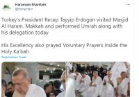 Detik-detik Erdogan Lakukan Tawaf Mendapat Pengawalan Ketat Laskar