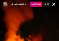 Api Berkobar Hebat di Jumba HSU, Tim Relawan Gabungan Berjibaku Padamkan si Jago Merah
