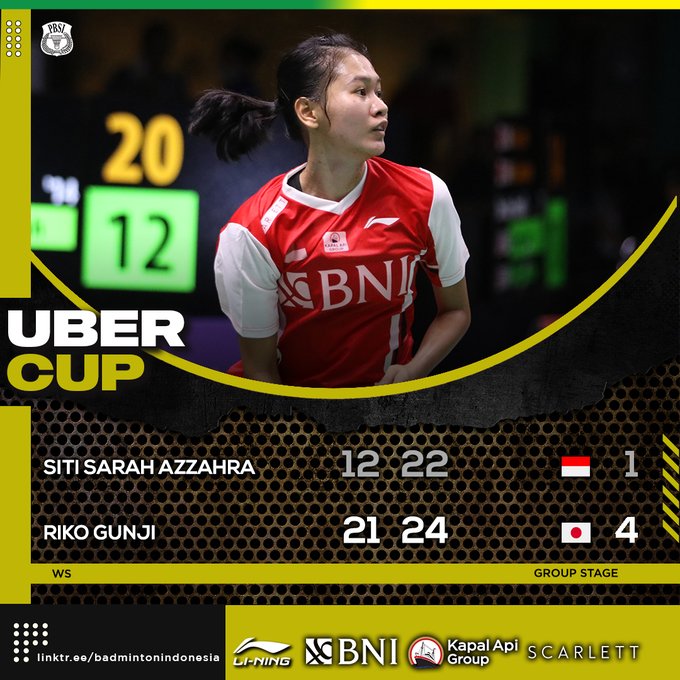Tim Uber Indonesia Ditekuk Jepang 1-4, Kejutan Bilqis Tak Membuat Kendor Tim Lawan