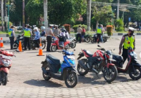 37 Kendaraan Bermotor Terjaring Razia di Depan TVRI Kalteng