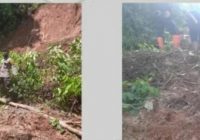 Akses Jalan Desa Ali Mukim Pengaron Kabupaten Banjar Terputus Akibat Tanah Longsor