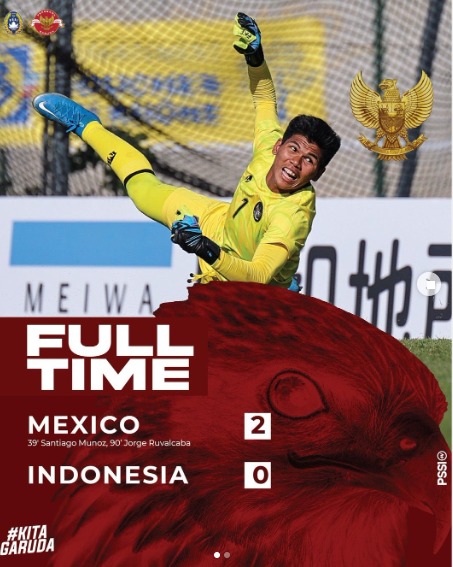 06062022_Indonesia vs Meksiko turname Toulon Cup 2022. (Istimewa)