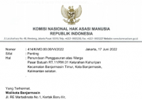 Isi Lengkap Surat Komnas HAM RI ke Wali Kota Ibnu Sina Minta Penggusuran Warga Kampung Pasar Batuah Ditunda