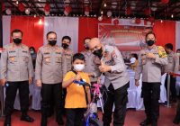 Niat Septiana Vaksin Anak di Polresta Banjarmasin Berbuah Hadiah Sepeda