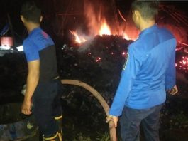 Kebakaran Gudang Arang di Takisung Kabupaten Tanah Laut, Leman Rugi Rp 6 Juta