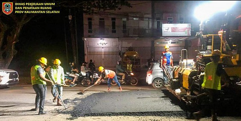 Jalan Gatot Subroto Hingga Adyaksa Tak Lagi Ada Kerusakan, Dinas PUPR Provinsi Kalsel Lakukan Penambalan