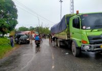 Begini Kondisi Tikungan 92 Jalan A Yani Desa Kintap Tanah Laut, Sopir Grandmax Lepas Kendali Hingga Tabrak Tronton