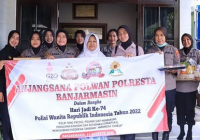Sambut Hari Polwan Ke-74, Srikandi Polresta Banjarmasin Temui Sesepuh Purnawirawan AKBP Hidayati Zaki