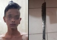 Pria Mabuk Bawa Parang di Jalan Caraka Landasan Ulin Diamankan Macan Barbar