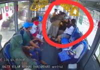 Penyerangan Dalam Bus BTS di Halte Kolam Renang Idaman Banjarbaru Terekam CCTV