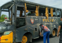 Sopir Diduga Kehilangan Kendali, Bus Rombongan Brimob Polda Kalteng Kecelakaan di Sampit