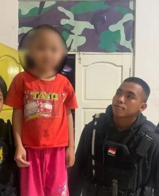 Balita Ditemukan Berjalan Sendirian di Jalan Danau Rangas Palangkaraya Dini Hari
