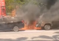 Viral Video Detik-Detik 2 Mobil Terbakar di SPBU Palangkaraya Kalteng