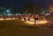 Polres Tabalong dan Warga Nyalakan Lilin dan Doa Bersama untuk Korban Tragedi Kanjuruhan