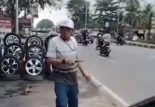 Nekat Keluarkan Pisau, Pria Tua Kepergok Jual Velg Curian di Pal 21 Landasan Ulin
