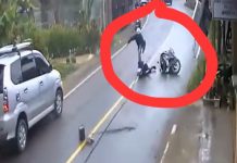 Dua Pengendara Terjatuh Terkena Kabel Listrik yang Copot di Simpang 3 Kelua Tabalong