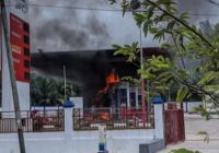 Kebakaran di SPBU Wasah Kabupaten HSS