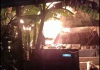 Atap Gudang Pengolahan Bata Nasrullah di Gudang Tengah Kabupaten Banjar Rusak Terbakar