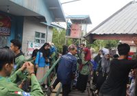 Pasca Banjir di Desa Danau Terate HSU, Aliansi BEM Se HSU Salurkan Bantuan