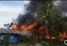 Enam Buah Rumah Hangus Terbakar di Desa Palampitan Hilir HSU