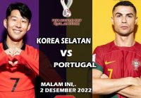 JADWAL Piala Dunia Qatar 2022 Malam ini: Korea Selatan vs Portugal, Kamerun vs Brasil