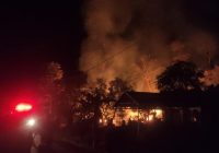 Rumah Kosong Milik H Johan di Desa Tabat Padang HST Hangus Terbakar