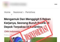 Cek Fakta Viral Buruh Pabrik Depok Mengamuk dan Gigit 5 Rekannya