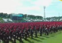 Menggetarkan! Penampilan 12 Ribu Banser di Depan Presiden di Stadion Delta Sidoarjo