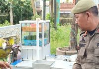 Payung Paman Pentol dan Penjual Kripik Depan Pasar Ulin Diangkut Satpol PP Banjarbaru