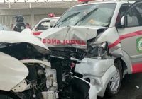 Usai Antar Jenazah ke HST, Ambulans Kotim Kalteng Terlibat Tabrakan Beruntun di Kabupaten Tapin Kalsel