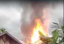 Menjelang Senja, Dua Rumah di Kacapiring Baruh Jaya Daha Selatan Dilalap Api
