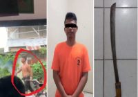 Viral! Pria Ngamuk Bawa Parang di Jalan Darusalam Tanjung Rema Martapura