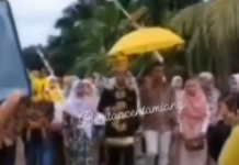Viral! Pengantin Berjalan Menginjak Hamparan Karpet Sajadah