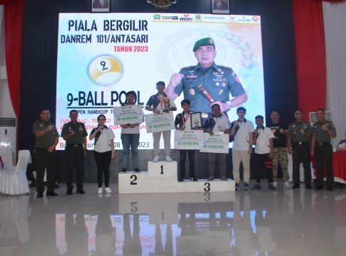 Turnamen Biliar Piala Bergilir Danrem 101/Antasari Total Hadiah Rp 250 Juta Sukses, Berikut Nama Pemenang