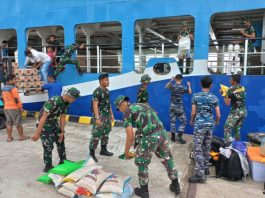 Satgas Lantamal XIII Penanggulangan Bencana Tiba di Serasan Pulau Natuna