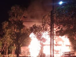Malam-malam Api Hanguskan Warung Es Nyiur di Bati-bati Pelaihari