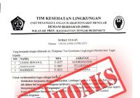Viral Surat Tim Kesehatan Penanggulangan DBD Kalteng, Hoaks